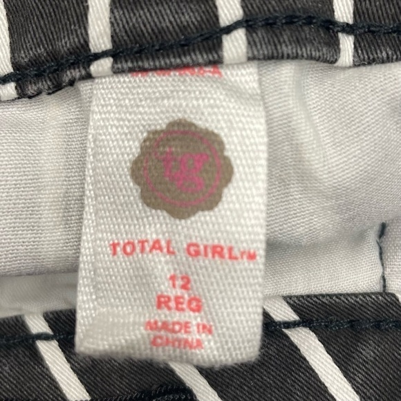 Total Girl Mini Skirt Black White Stripe Girl's Size 12 - Picture 4 of 4